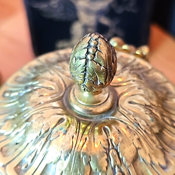 Antique French Brass Ink Well - Picture 7 of 10